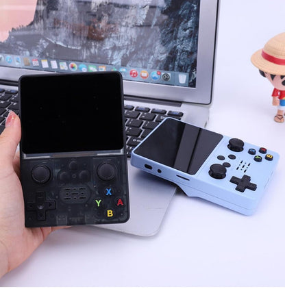 R36S Handheld Game Console 3.5 inch Retro Emulator System Transparent Black 64GB